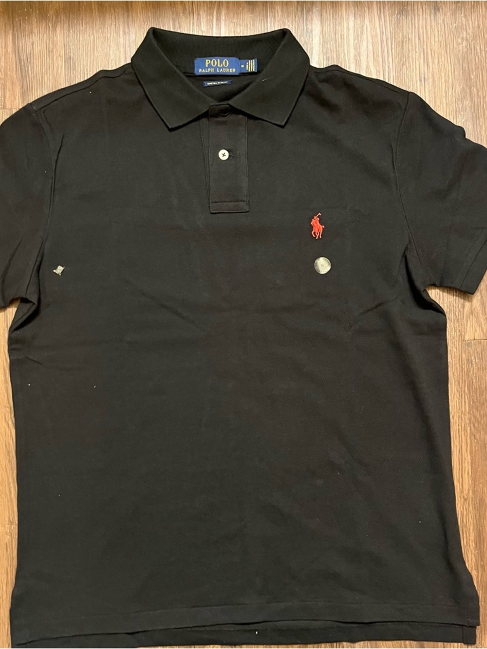 Ralph Lauren Black Polo with Red Pony Logo